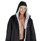 Dryrobe® Advance Long Sleeve Changing Robe for Adults - Black / Grey