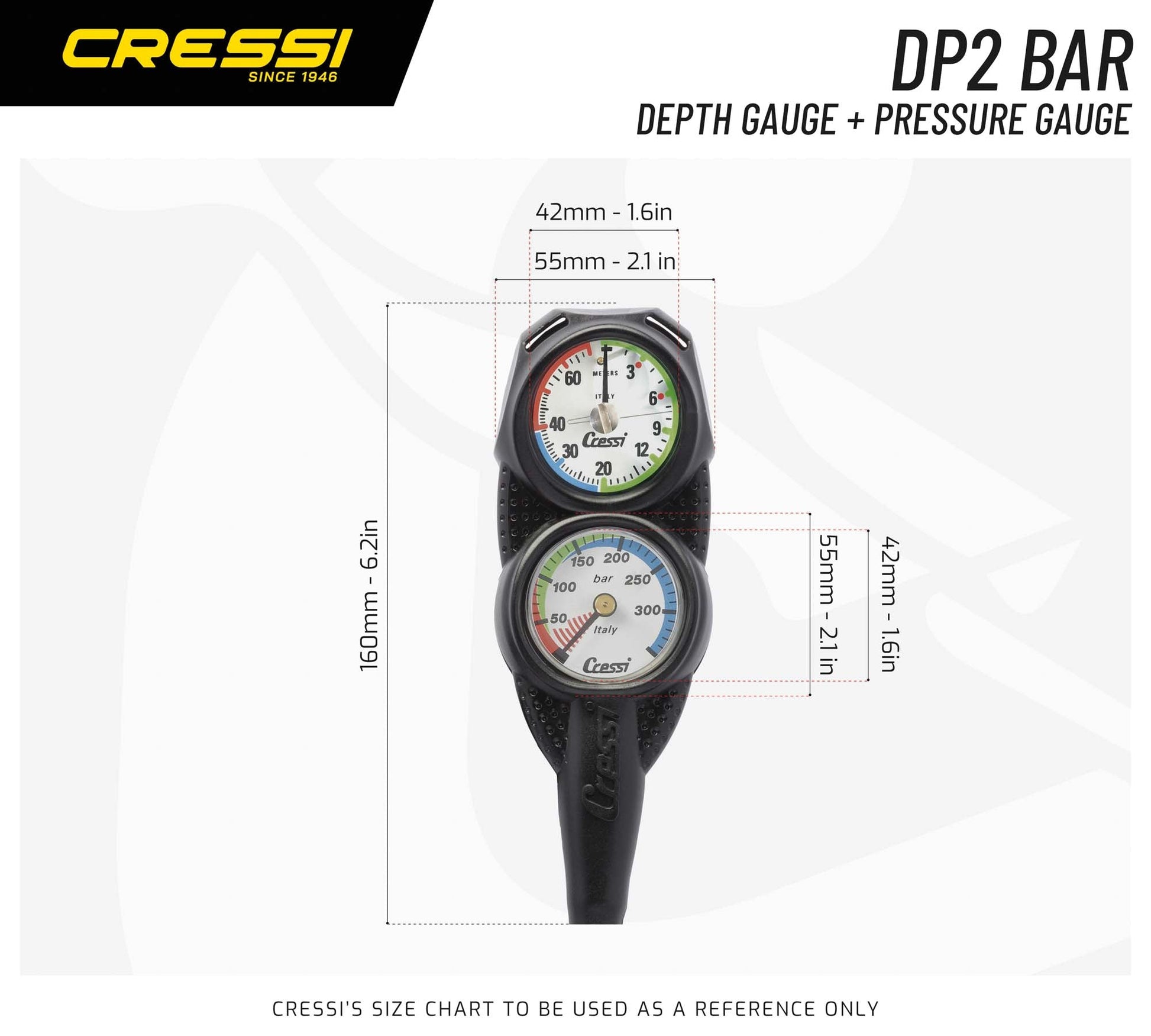 Cressi DP2 Pressure + Depth Gauge