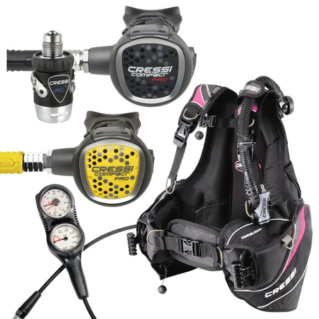 Cressi BCD Package: Travelight For Her + MC9-SC Compact Pro + Compact Pro Octopus + Gauges