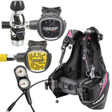 Cressi BCD Package: Travelight For Her + MC9-SC Compact Pro + Compact Pro Octopus + Gauges