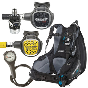 Cressi BCD Package: Elettra Ladies Pro + MC9-SC Compact Pro + Compact Pro Octopus + Gauges
