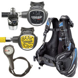 Cressi BCD Package: Travelight BCD For Men + MC9-SC Compact Pro + Compact Pro Octopus + Gauges