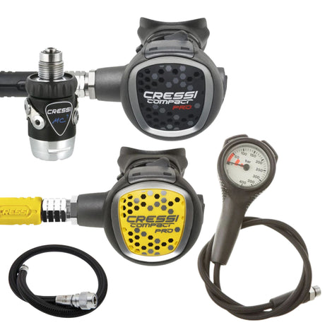 Cressi Regulator Package: MC9-SC + Compact Pro Octopus + Gauges + BCD Hose
