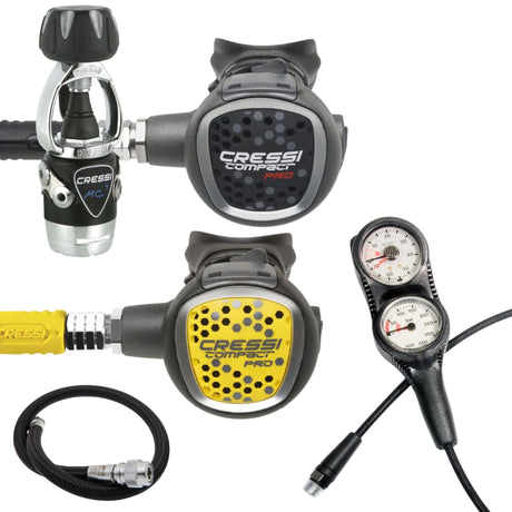 Cressi Regulator Package: MC9-SC + Compact Pro Octopus + Gauges + BCD Hose