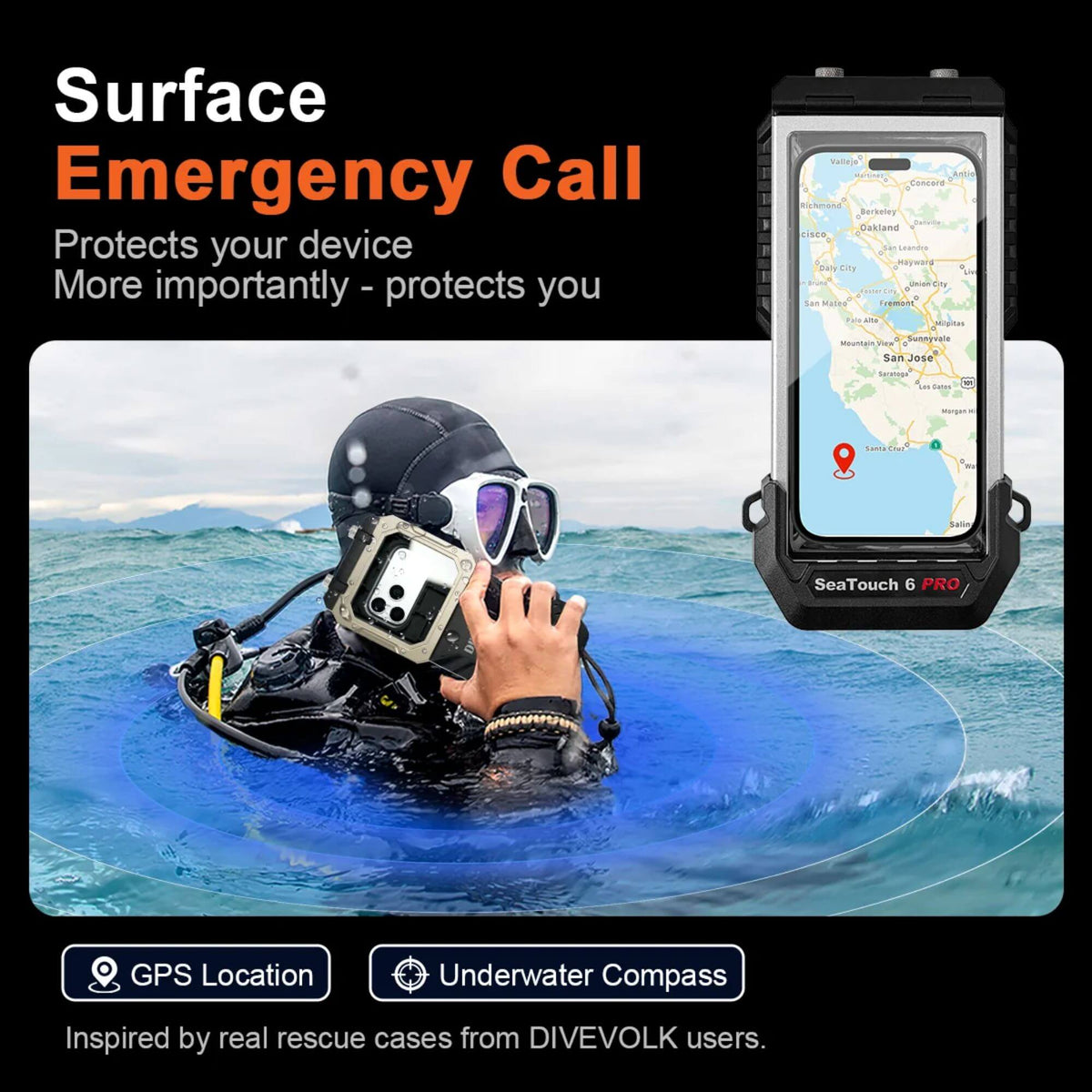 (bundled)Divevolk SeaTouch 6 Pro Underwater Smartphone Housing