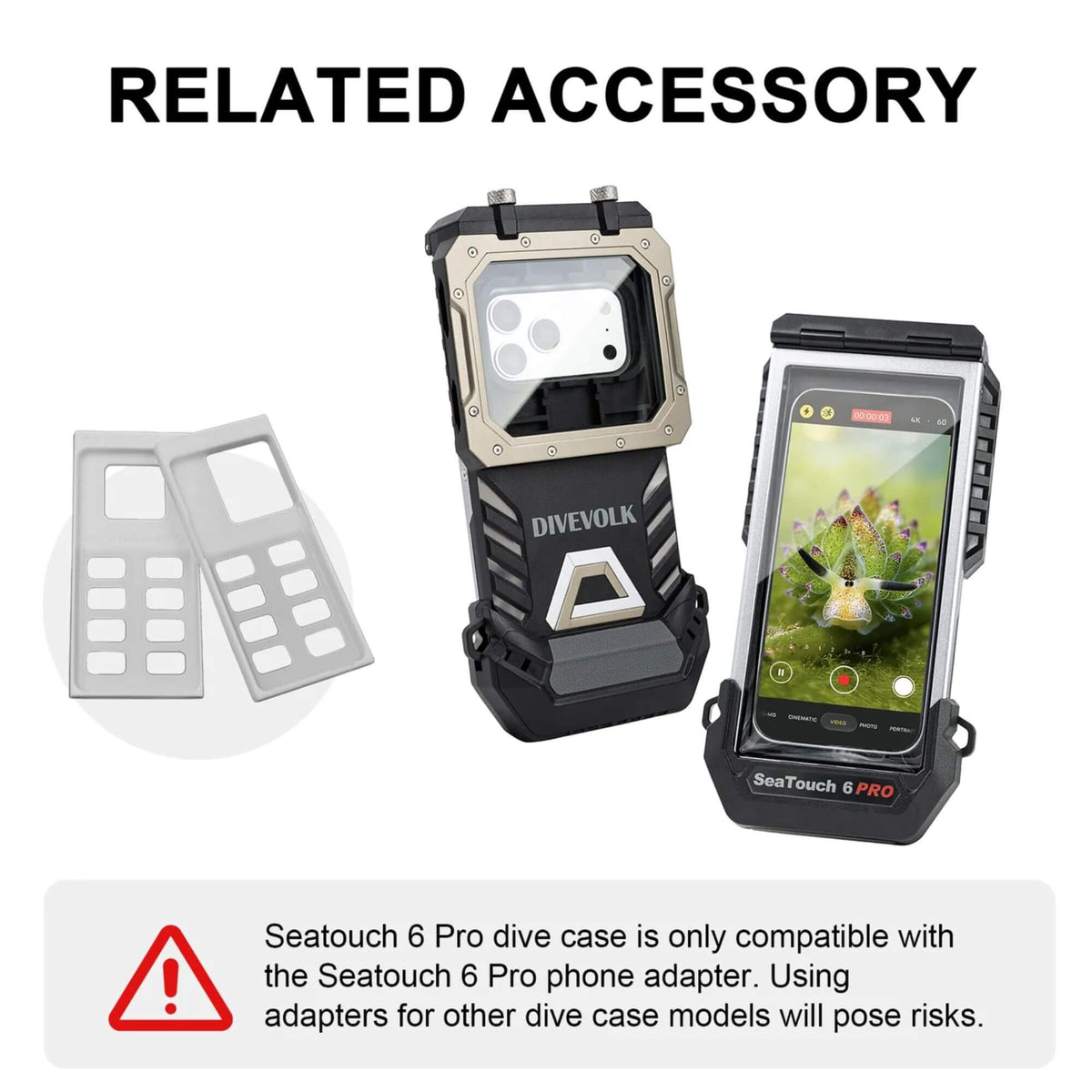 DiveVolk SeaTouch 6 Pro Phone Adapters