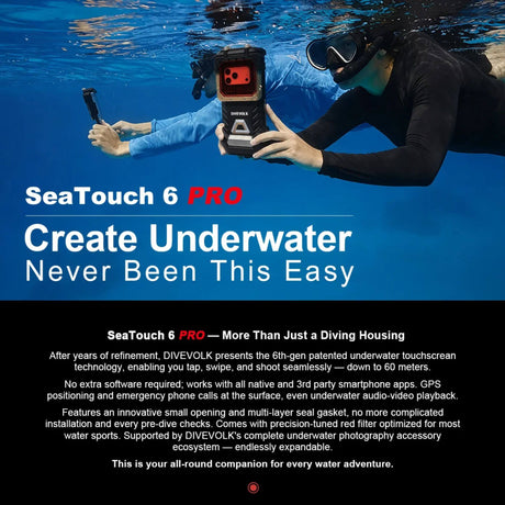 DiveVolk SeaTouch 6 Pro Underwater Smartphone Housing with Phone Adapter