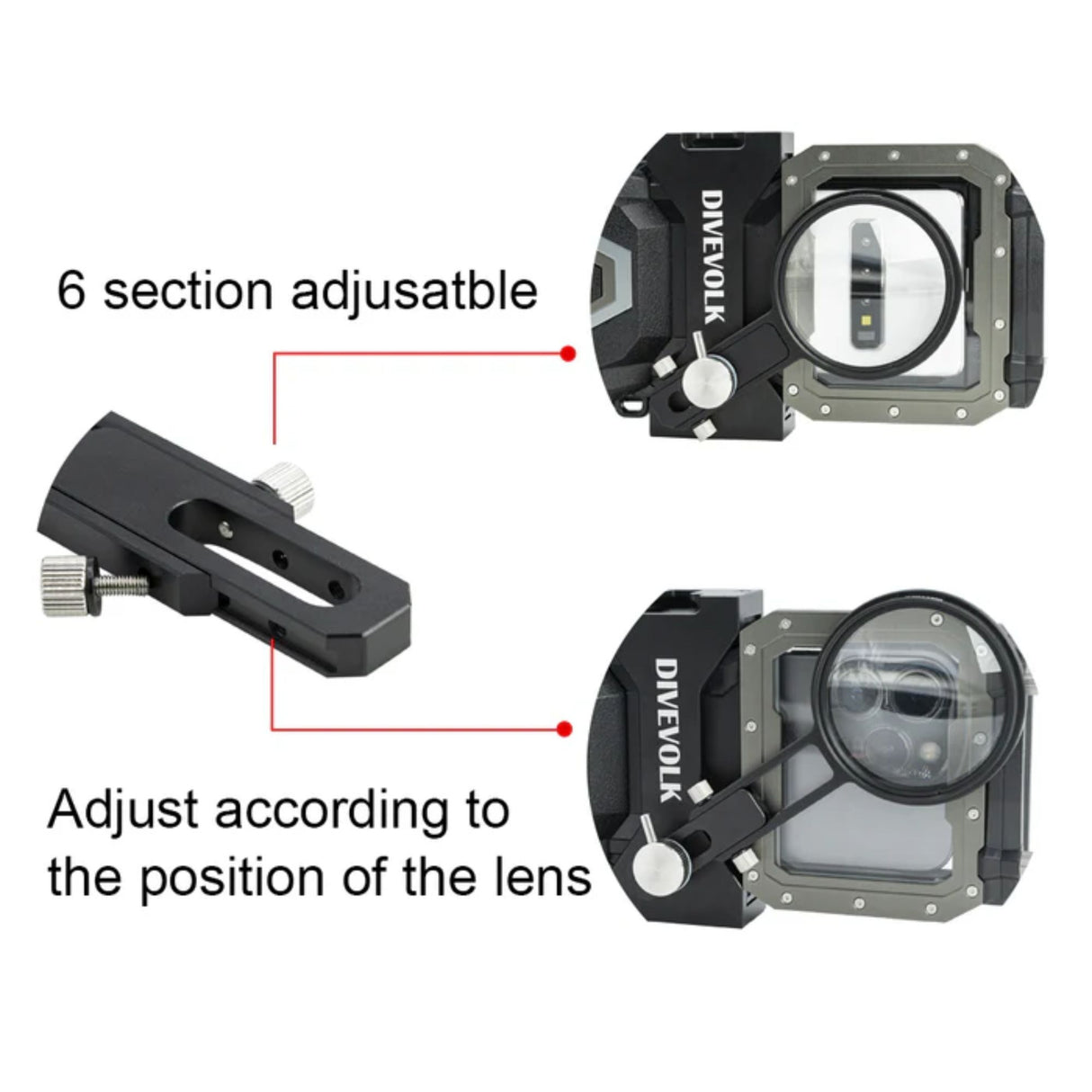 Divevolk Seatouch 4 Max Plus Expansion Clamp with Lens Adapter