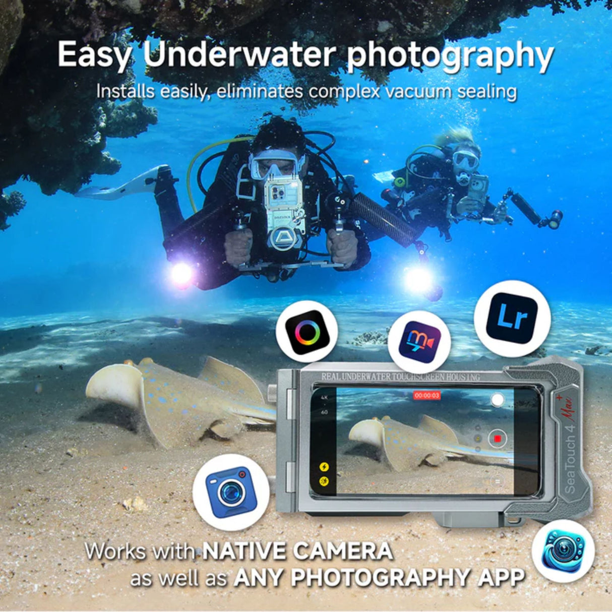 DiveVolk SeaTouch 4 Max Platinum Underwater Smartphone Housing