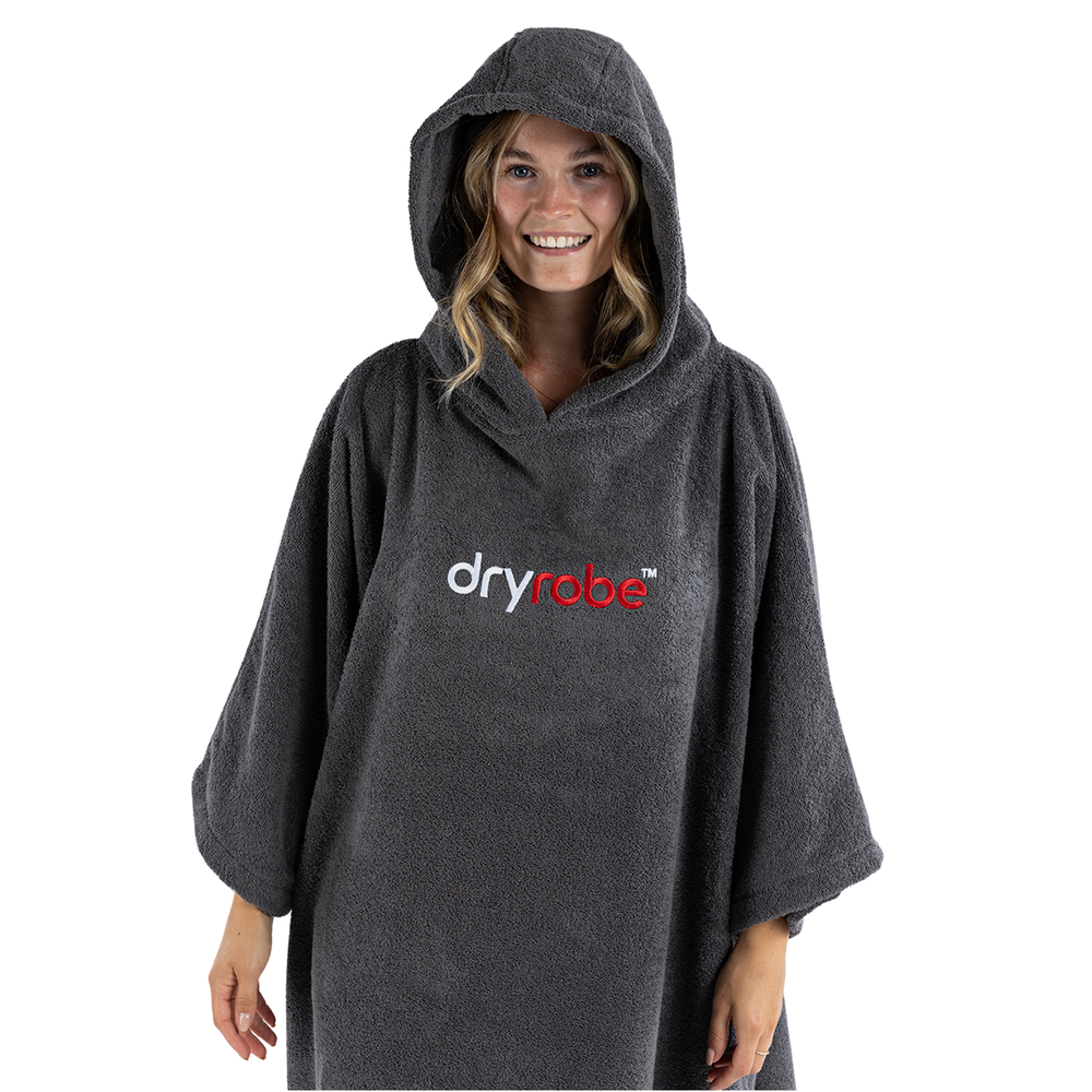Aldi Changing Robe Dryrobe® Organic Cotton Towel Changing Robe for Adults - Slate Grey ...