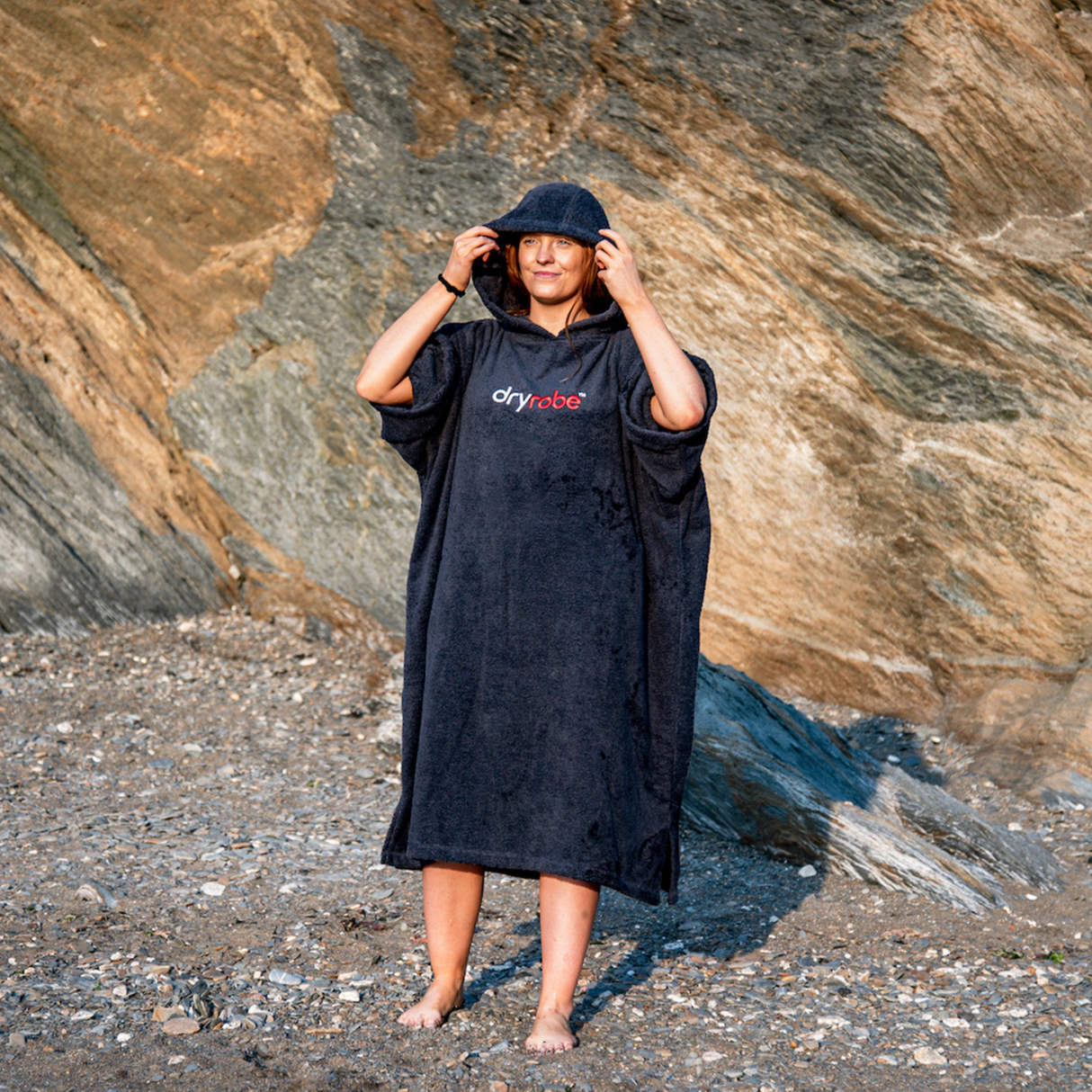 Dryrobe® Organic Cotton Towel Changing Robe for Adults - Slate Grey