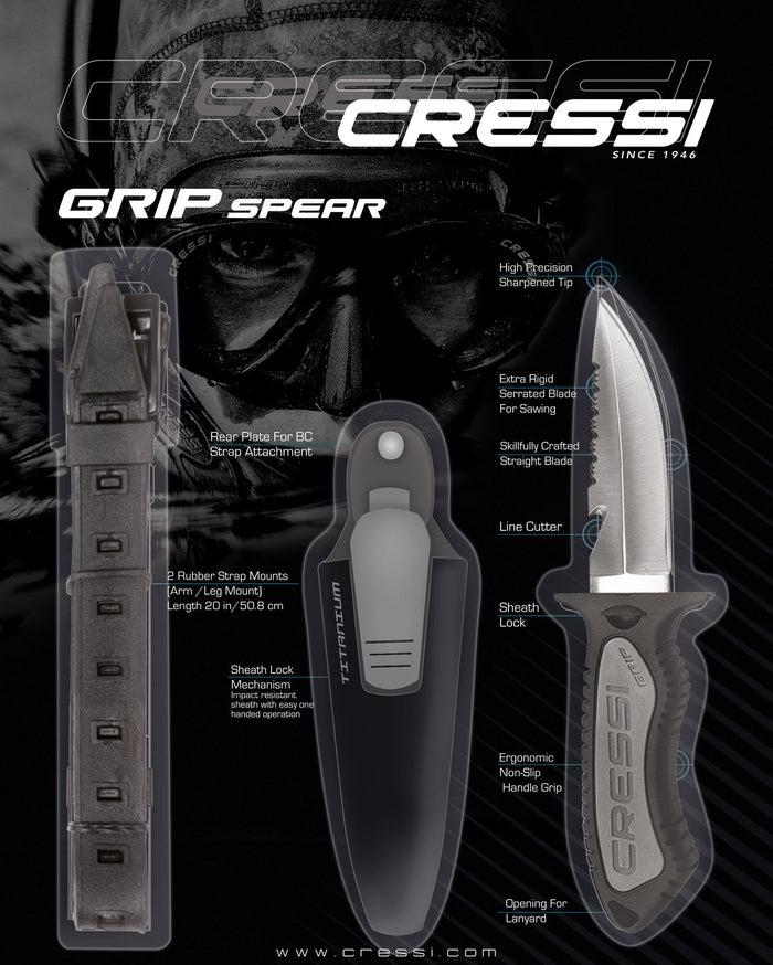 Cressi Small Grip Scuba Knife Steel Tip