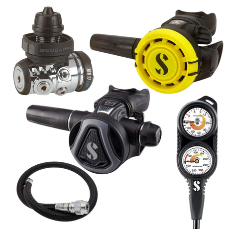 Scubapro Regulator Package: MK17 EVO 2 / C370 Colour + R105 Octopus + Gauges + BCD Hose