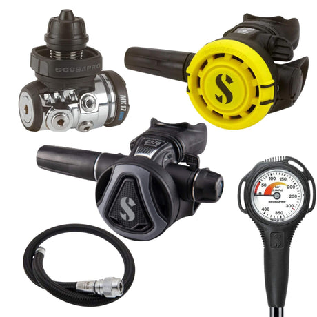 Scubapro Regulator Package: MK17 EVO 2 / C370 Colour + R105 Octopus + Gauges + BCD Hose