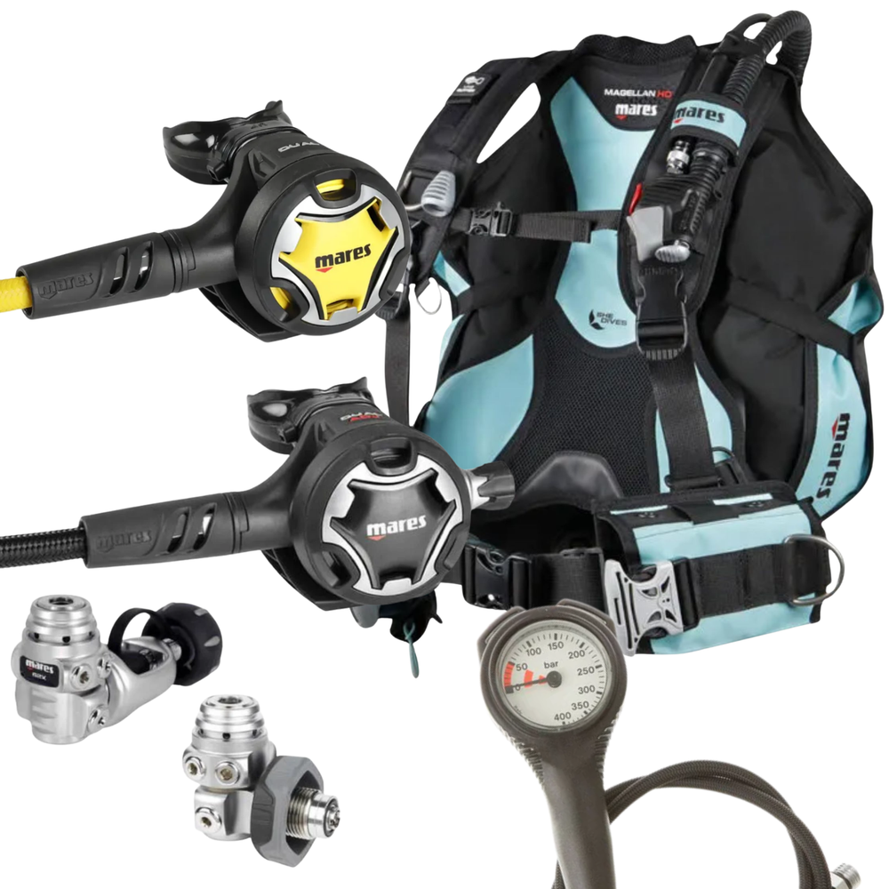 Mares Magellan HD She Dives BCD Package: Dual ADJ 62X + Octopus Dual + Gauges