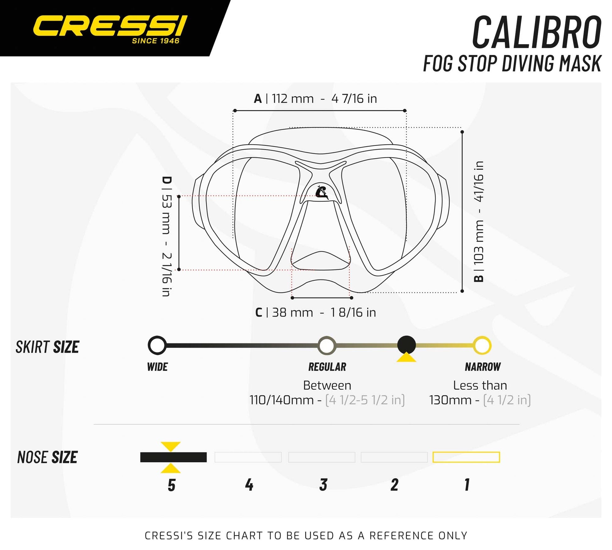 Cressi Calibro Freediving Mask HD Lens