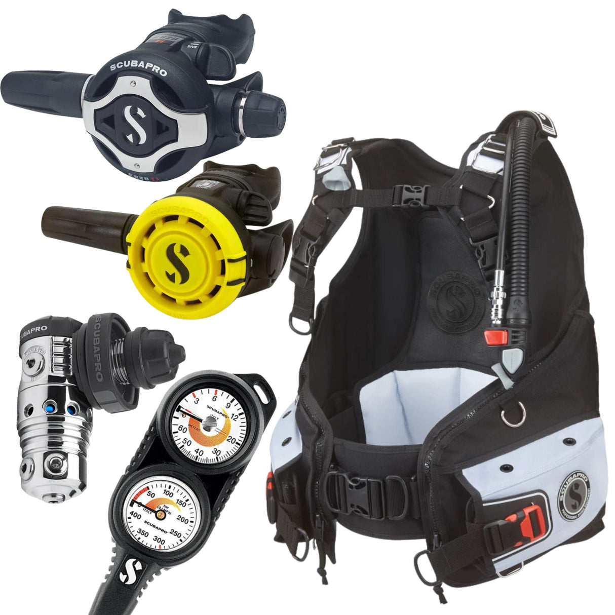 Scubapro Bella BCD Package: MK25 EVO / S620Ti + R105 Octopus + Gauges