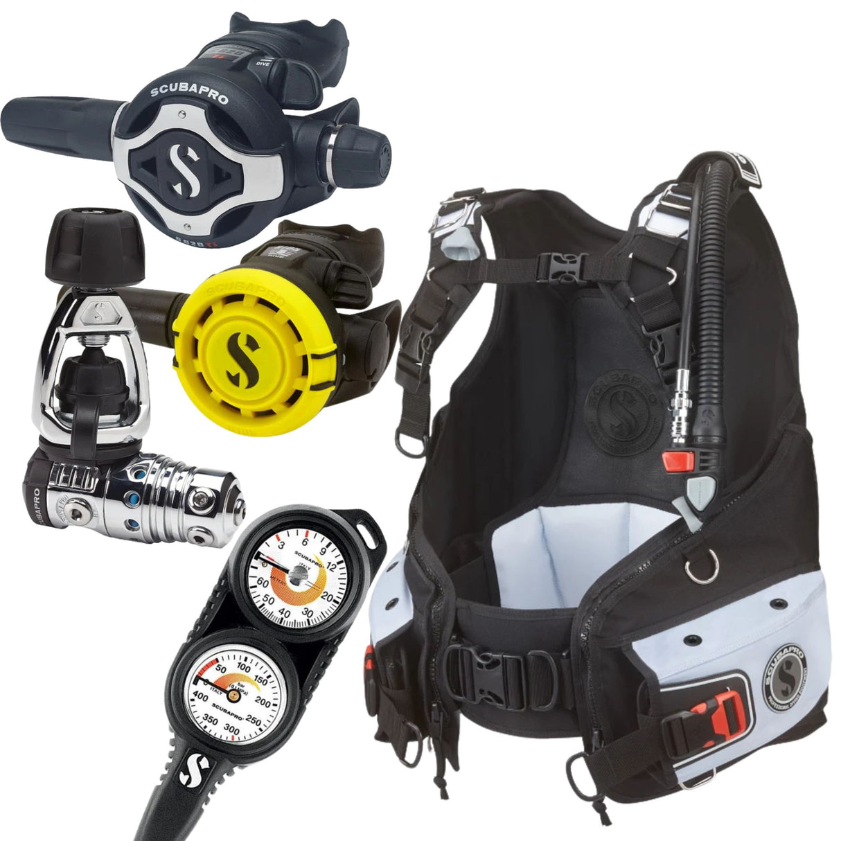 Scubapro Bella BCD Package: MK25 EVO / S620Ti + R105 Octopus + Gauges