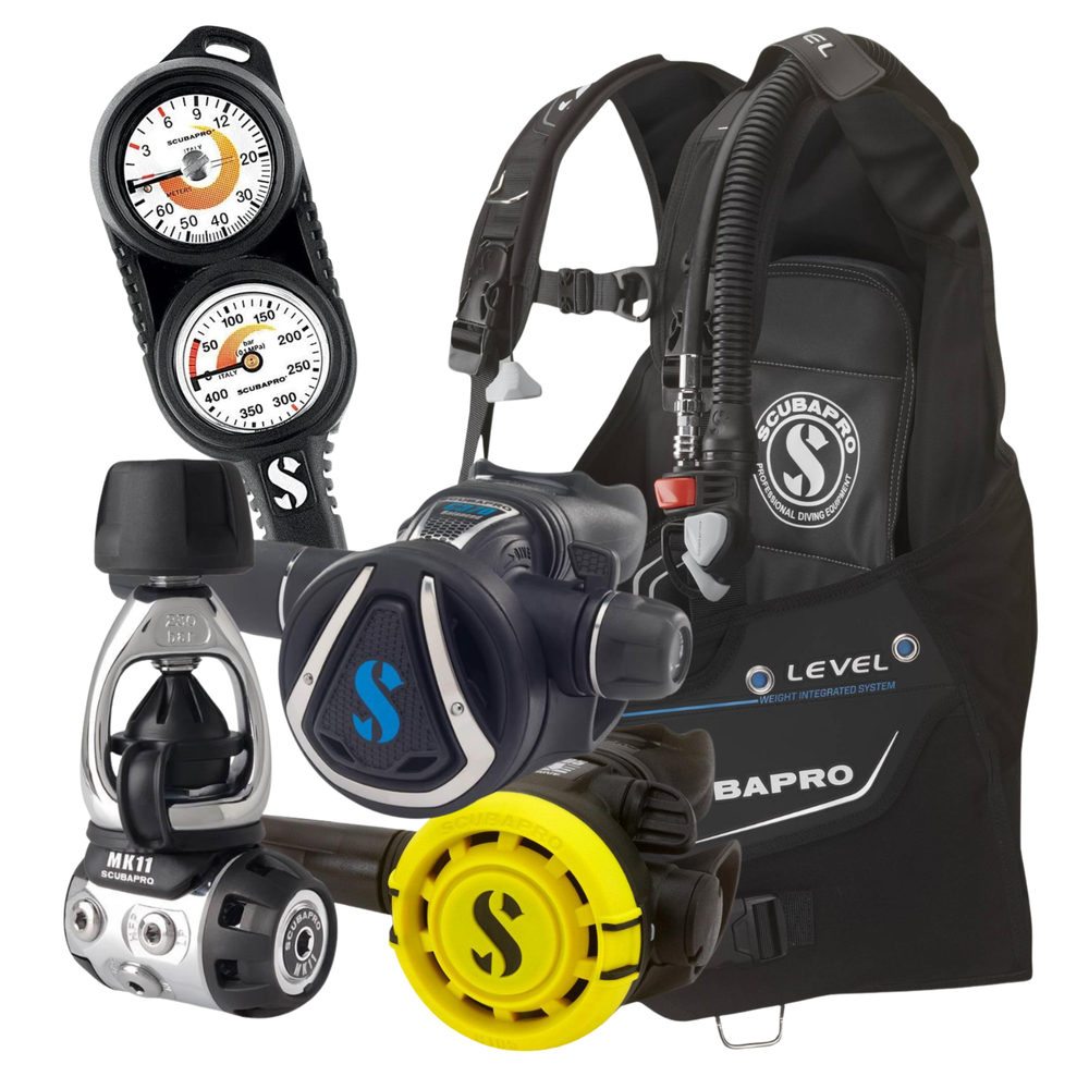 Diving Machine G5 Rcdb Scubapro Level BCD Package: MK11 / C370 + R105 Octopus + Gauges – Mikes ...