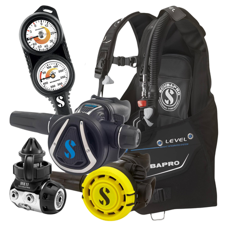 Scubapro Level BCD Package: MK11 / C370 + R105 Octopus + Gauges