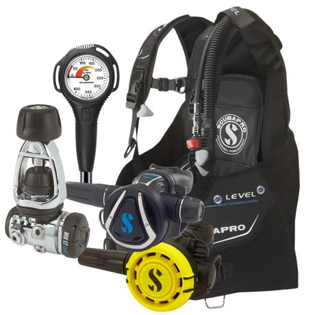 Scubapro Level BCD Package: MK17 EVO 2 / C370 + R105 Octopus + Gauges