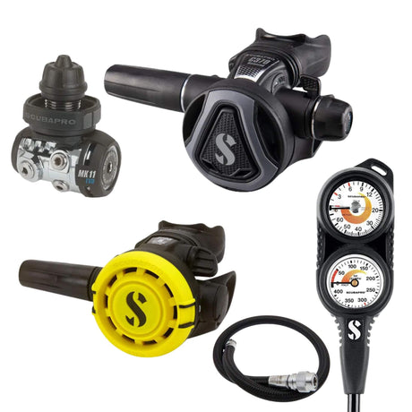 Scubapro Regulator Package: MK11 EVO / C370 Colour + R105 Octopus + Gauges + BCD Hose