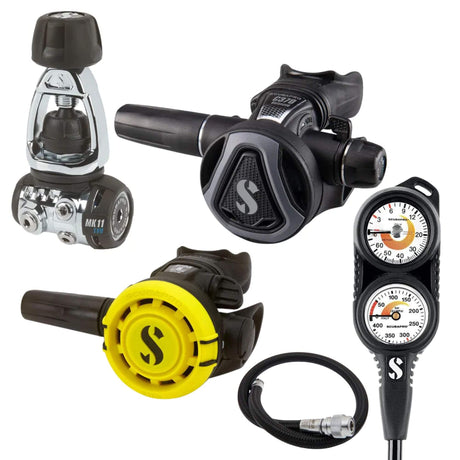 Scubapro Regulator Package: MK11 EVO / C370 Colour + R105 Octopus + Gauges + BCD Hose