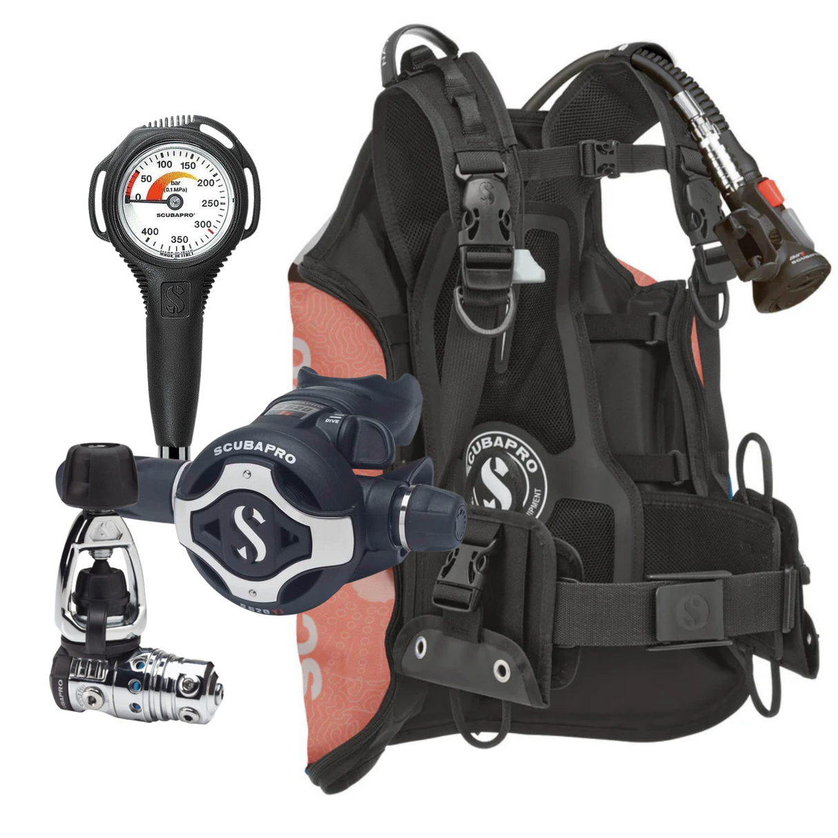 Scubapro Navigator Lite BCD Package: MK25 EVO / S620Ti + AIR2 + Gauge