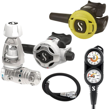 Scubapro Regulator Package: MK25 EVO / S620Ti White Edition + S270 Octopus + Gauges + BCD Hose