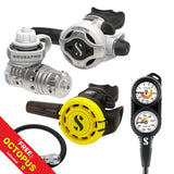 Scubapro Regulator Package: MK25 EVO / S620Ti White Edition+ R105 Octopus + Gauges + BCD Hose