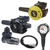 Scubapro Regulator Package: MK25 EVO / A700 Carbon Black Tech + S270 Octopus + Gauges + BCD Hose