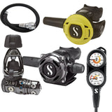 Scubapro Regulator Package: MK25 EVO / A700 Carbon Black Tech + S270 Octopus + Gauges + BCD Hose