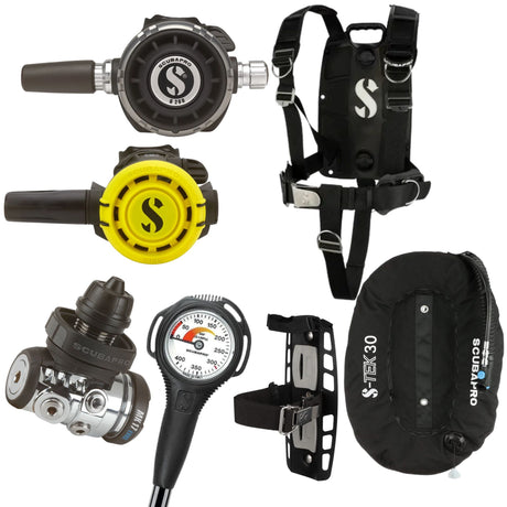 Scubapro S-Tek Wing Package: MK17 EVO 2 / G260 + R105 Octopus + Gauges