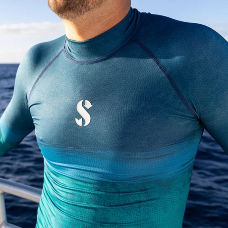 Scubapro UPF50 T-Flex Long Sleeve Men’s Rash Guard - Wave