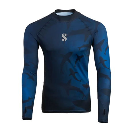 Scubapro UPF50 T-Flex Long Sleeve Men's Rash Guard - Sharks