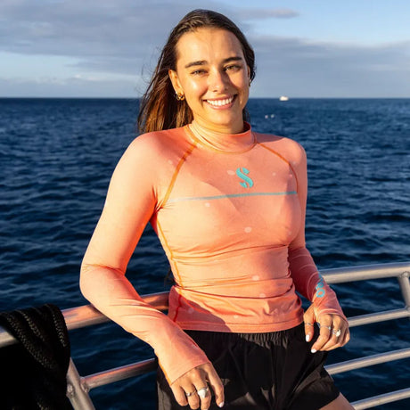 Scubapro UPF50 T-Flex Long Sleeve Women's Rash Guard - Coral