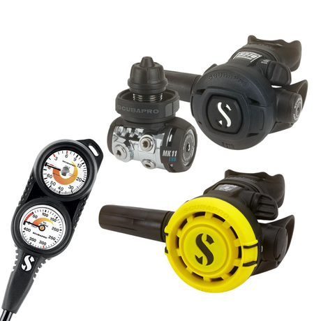 Scubapro MK11/S270 Regulator Set with R105 Octopus and Twin Console