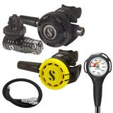 Scubapro Regulator Package: MK25 EVO / G260 Carbon Black Tech + R105 Octopus + Gauges + BCD Hose