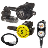 Scubapro Regulator Package: MK25 EVO / G260 Carbon Black Tech + R105 Octopus + Gauges + BCD Hose