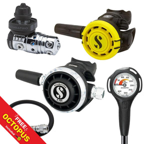 Scubapro Regulator Package: MK25 EVO / G260 + R105 Octopus + Gauges + BCD Hose