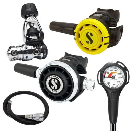 Scubapro Regulator Package: MK25 EVO / G260 + R105 Octopus + Gauges + BCD Hose