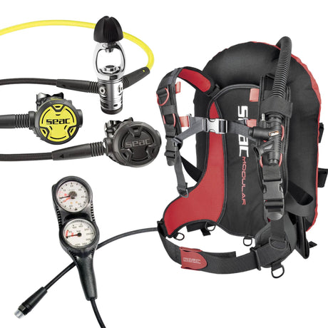 Seac BCD Package: Modular Rev Wing Style BCD + PX100 Regulator Set + Gauges