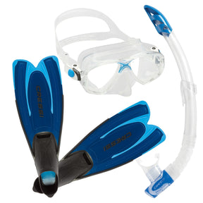 Cressi Marea Mask, Gamma Snorkel & Agua Fins Set