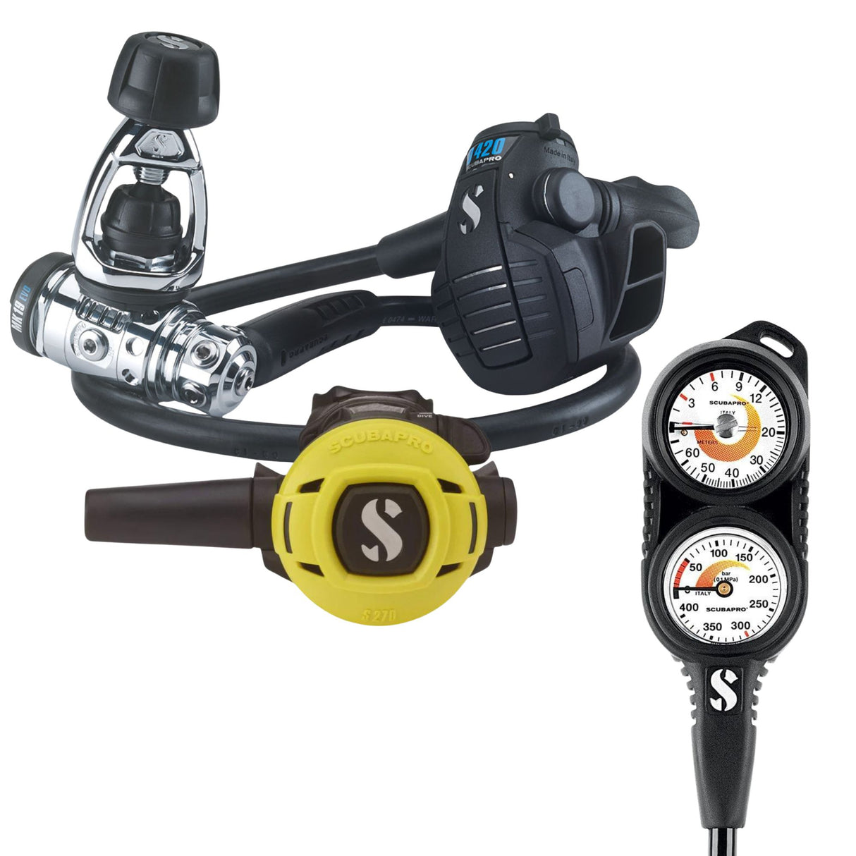 Scubapro MK19 EVO / D420 with S270 and Double Console Regulator Set