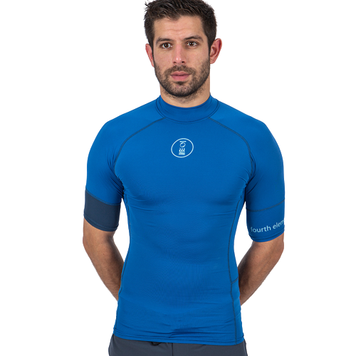 Fourth Element Men's Ocean Positive Short Sleeve Hydroskin Rash Vest - Scuba Blue