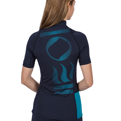 Fourth Element Women's Ocean Positive Short Sleeve Hydroskin Rash Vest - Midnight Navy