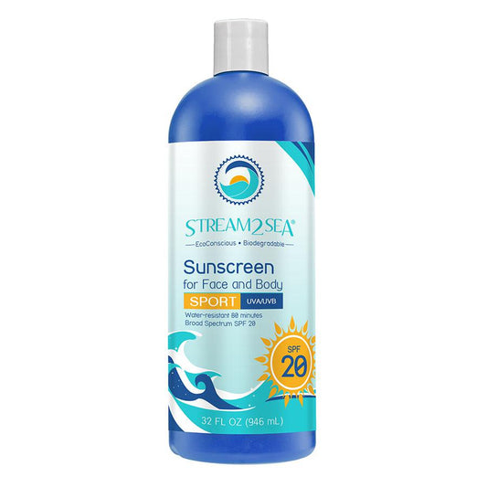 Stream2Sea Sunscreen for Face and Body Sport - SPF20 32oz (909.2ml)