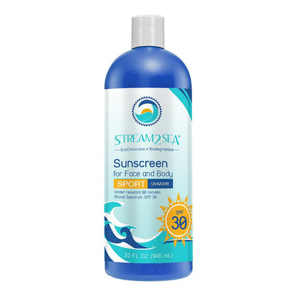 Stream2Sea Sunscreen For Body Sport - SPF30 32oz (909.2ml)