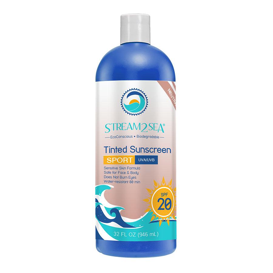 Stream2Sea Eco Tinted Sunscreen For Body Sport - SPF30 32oz (909.2ml)