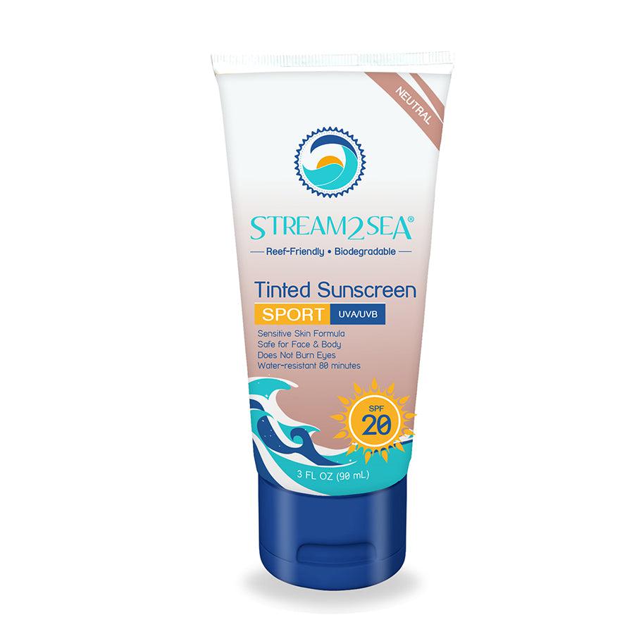 Stream2Sea Eco Tinted Sunscreen For Body Sport - SPF 30 3oz (88ml)